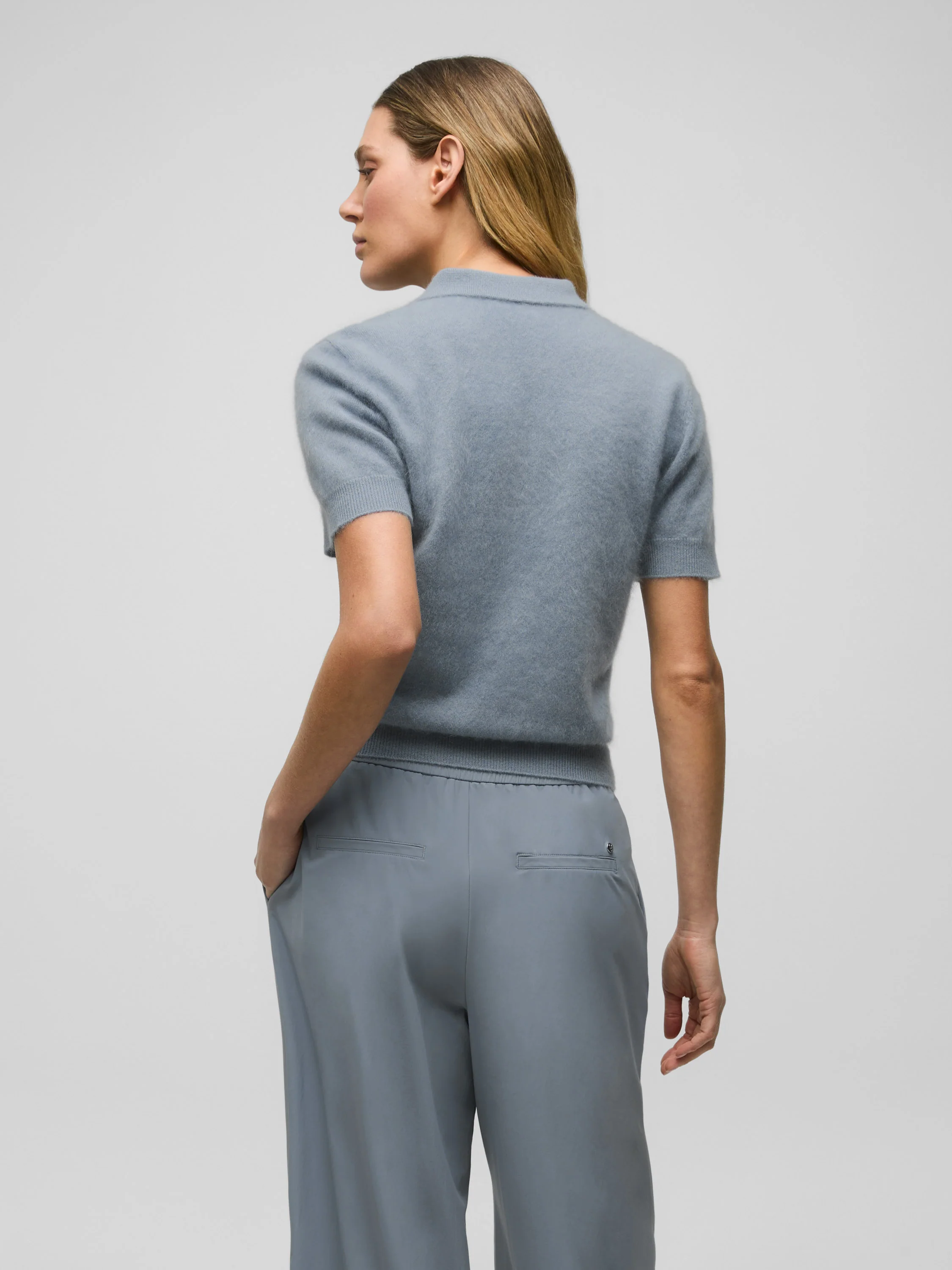 Brushed Bardot Cashmere Short Sleeve Sweater - Image 2