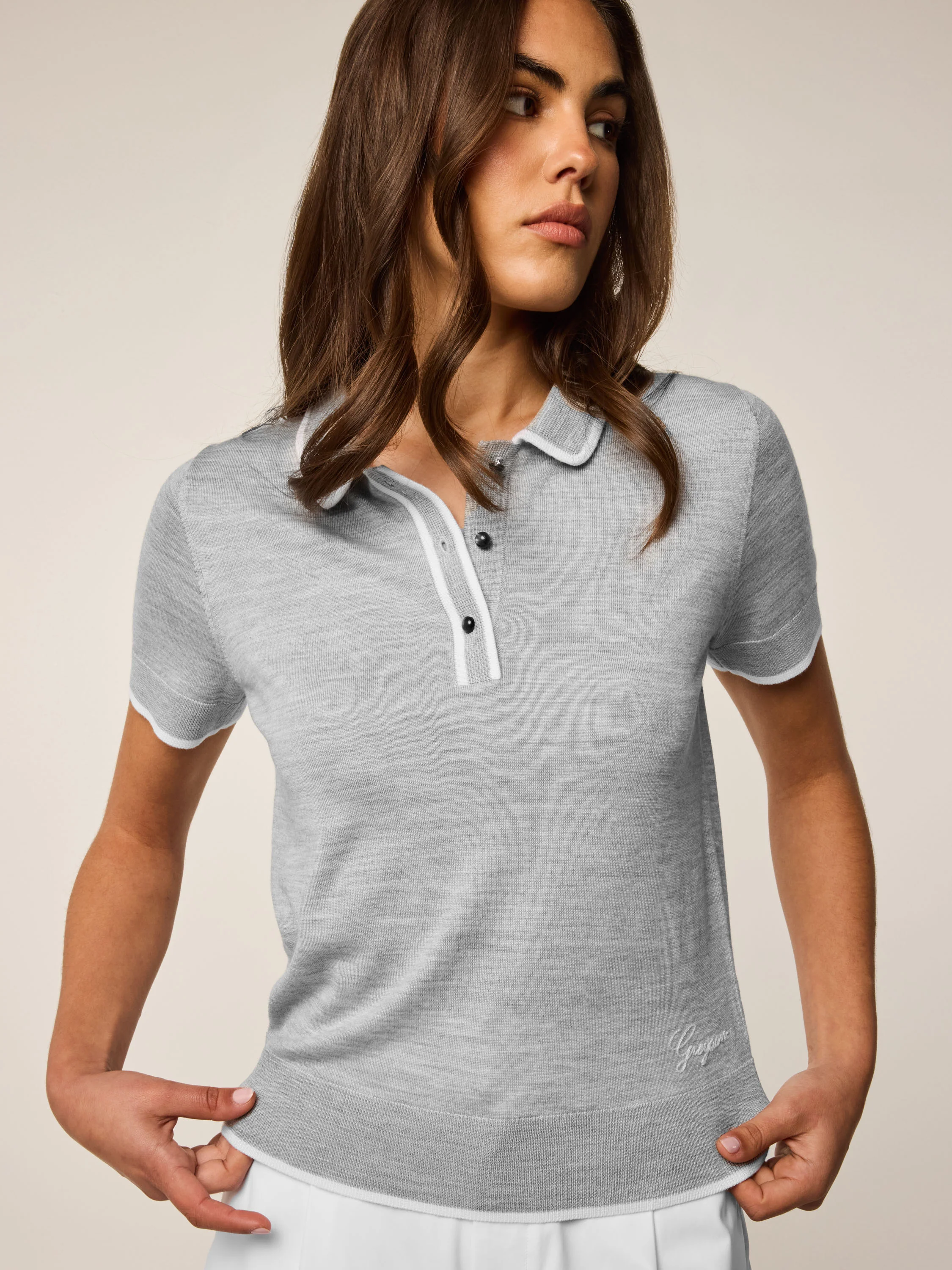 Bardot Short Sleeve Sweater Polo