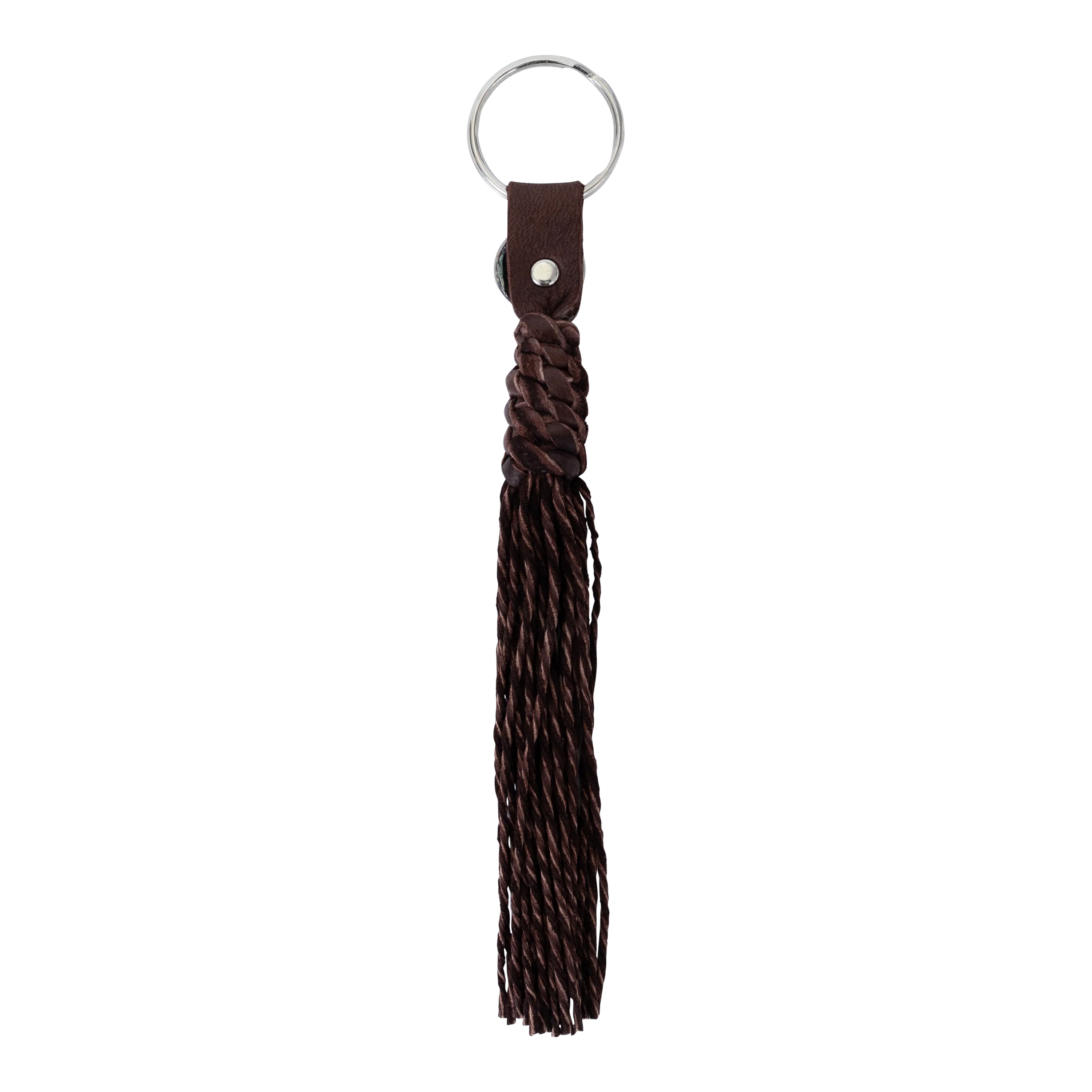 Bison Coin Braided Leather Keychain - Image 2