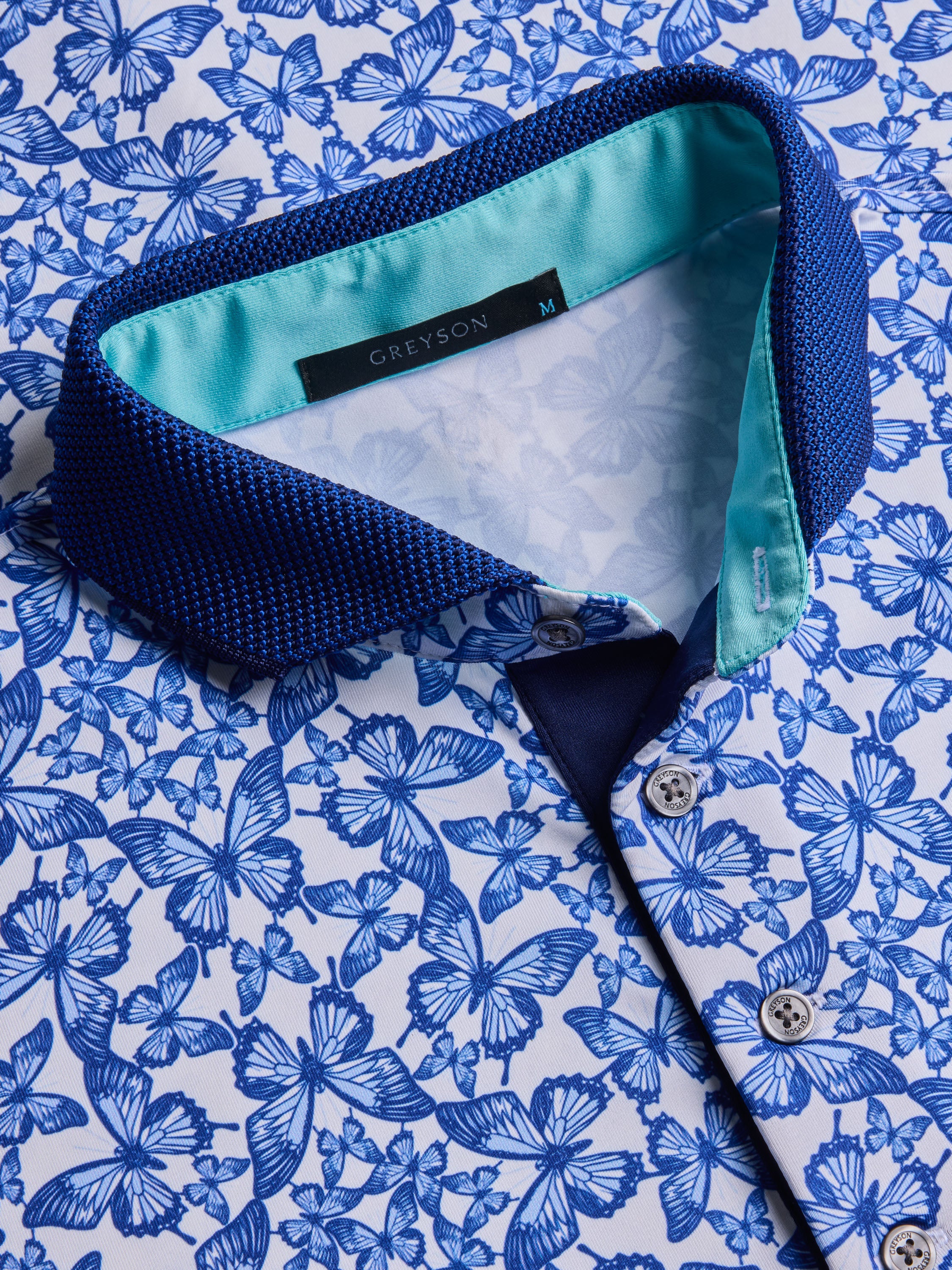 Blue Migration Short Sleeve Polo - Image 4