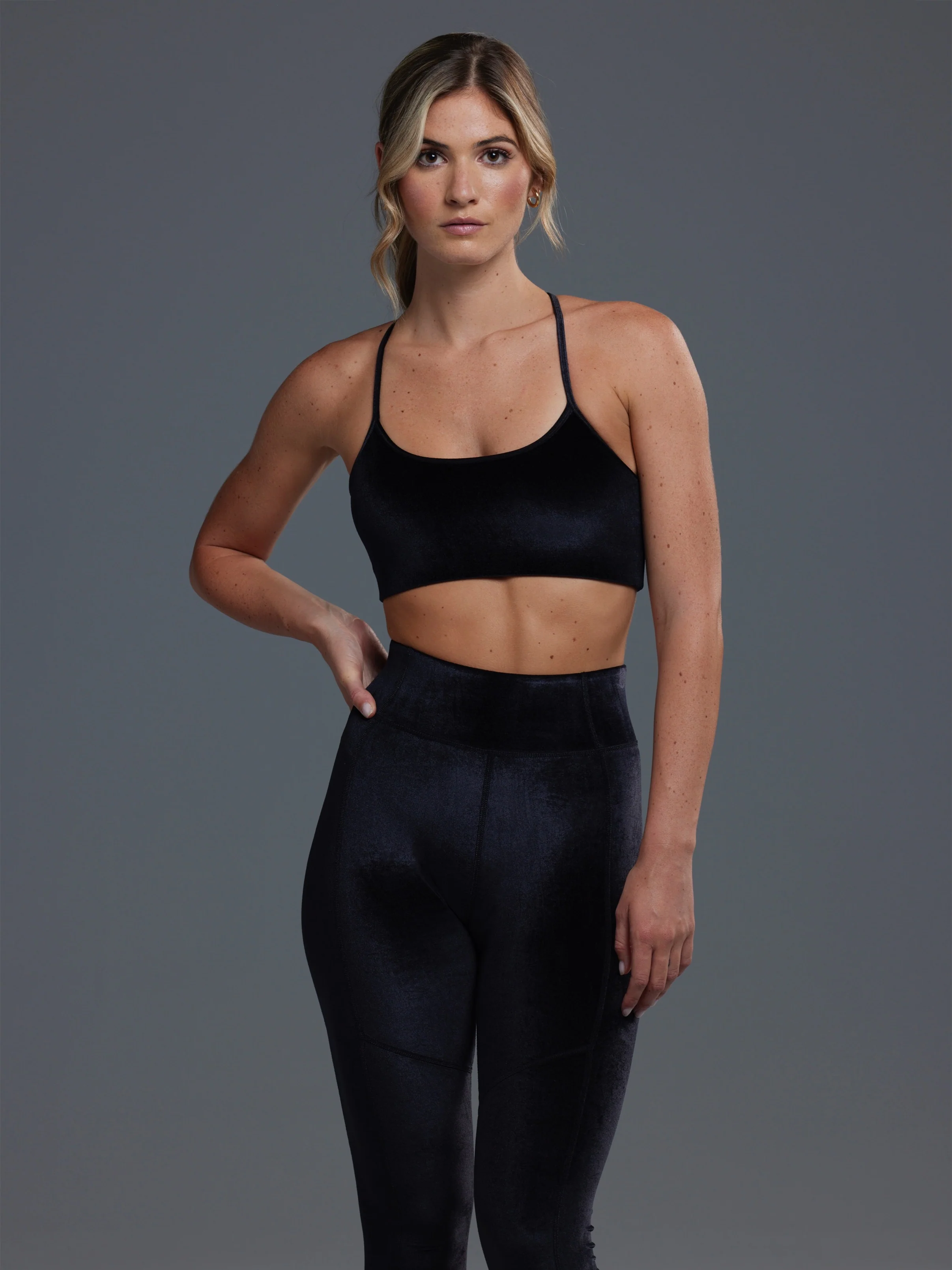 Elara Stretch Velvet Sports Bra - Image 8