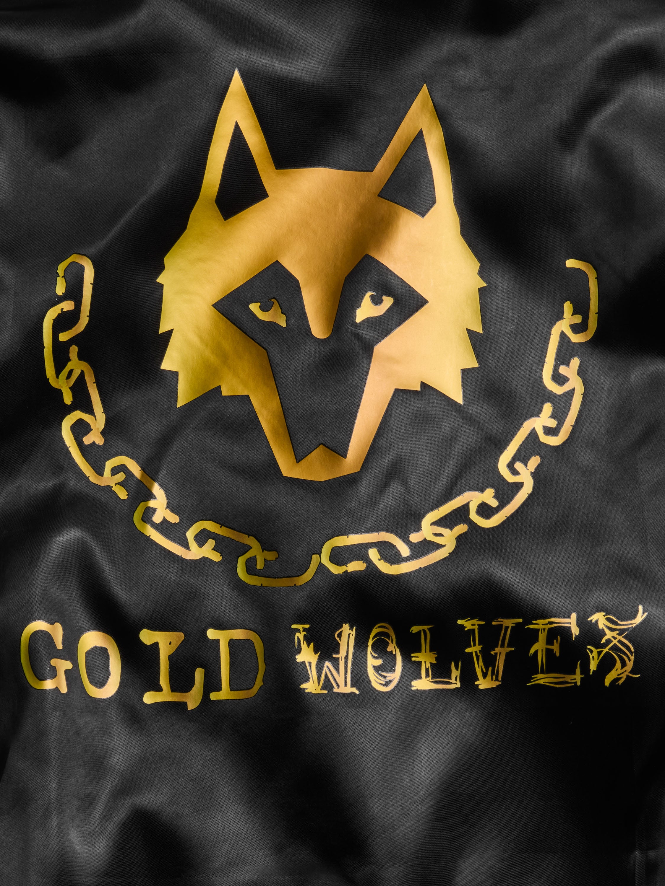 Gold Wolves Satin Varsity Jacket - Image 3