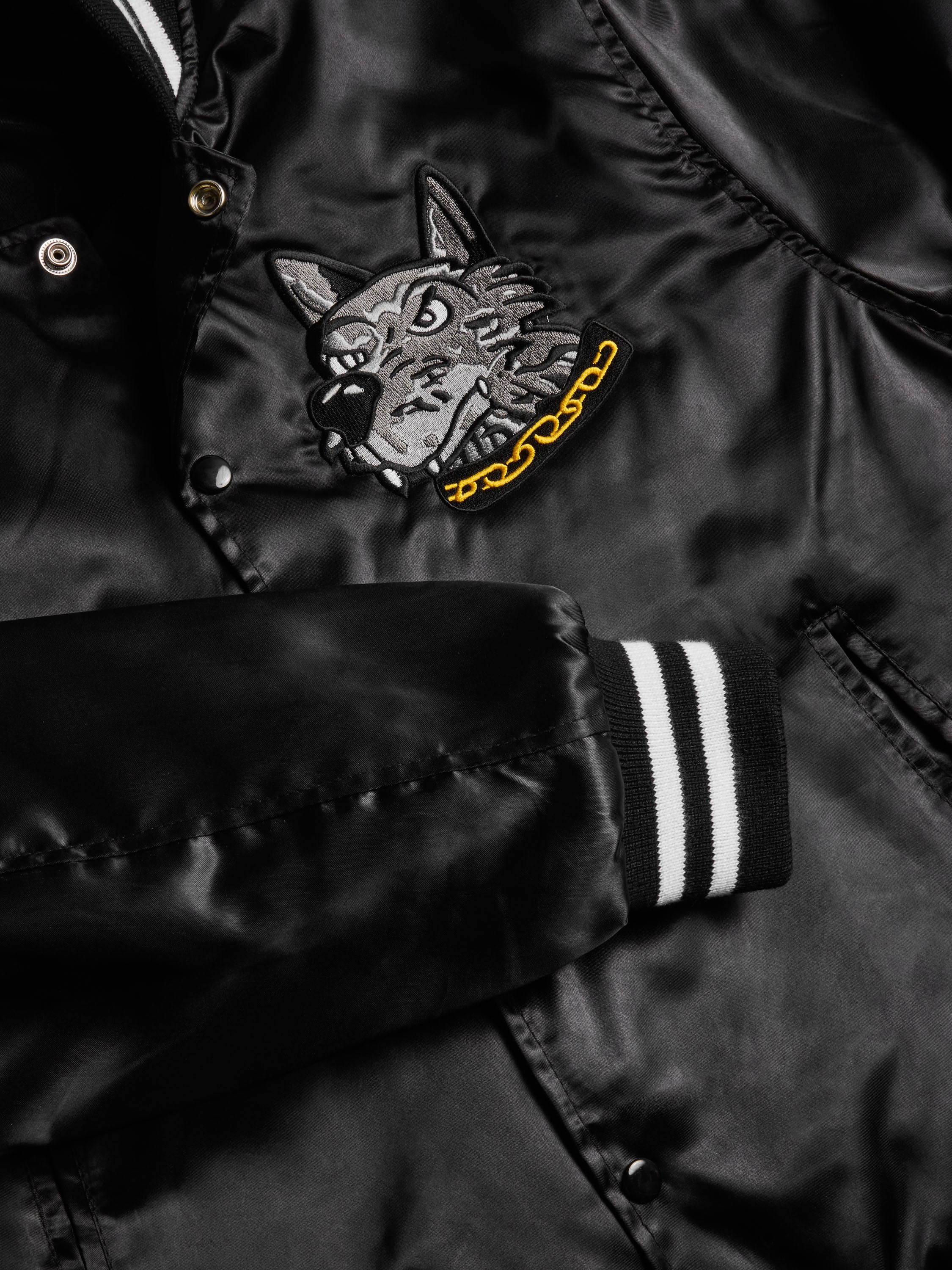 Gold Wolves Satin Varsity Jacket - Image 4