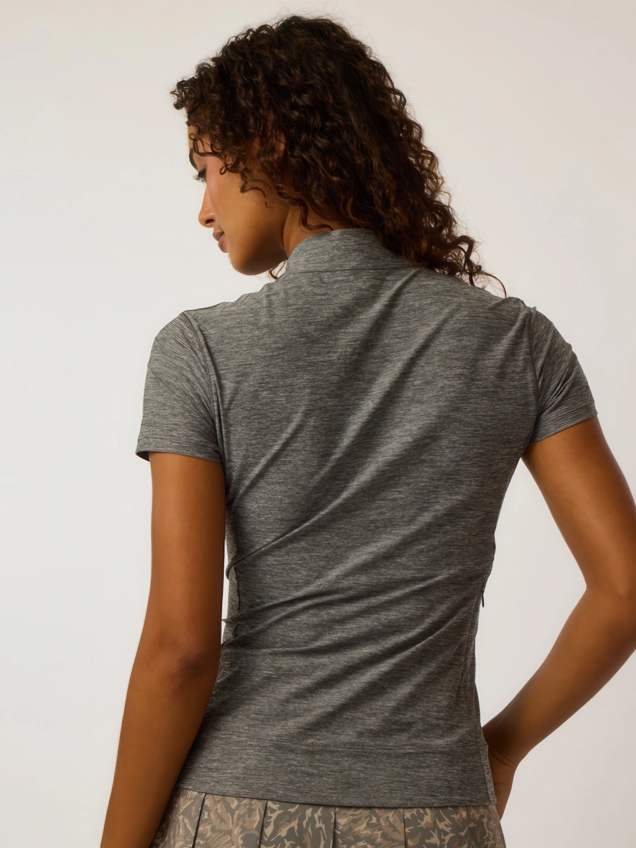 Halley Melange Short Sleeve Quarter-Zip - Image 3