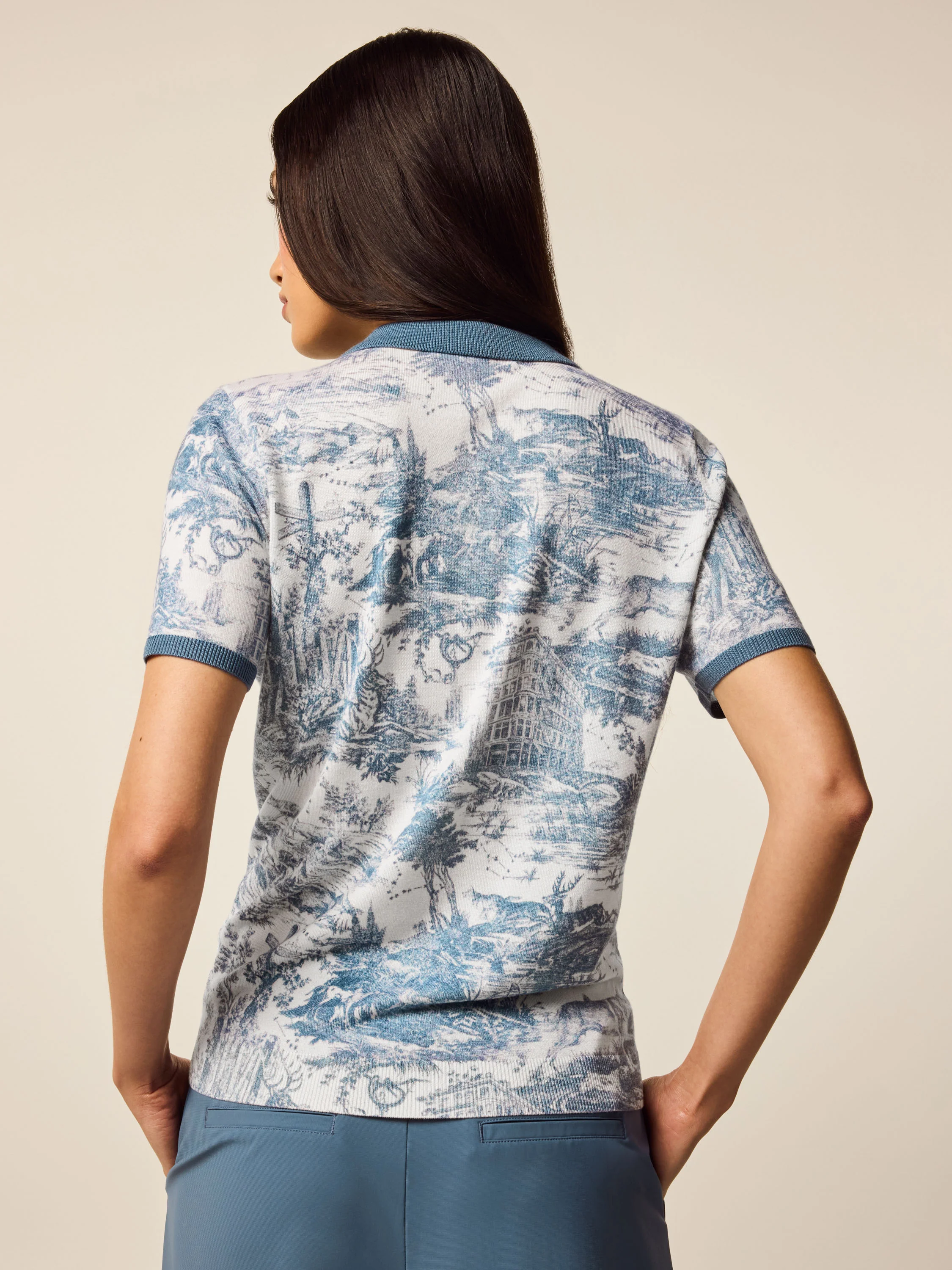 Huntress Toile Leith Merino Short Sleeve Sweater - Image 2