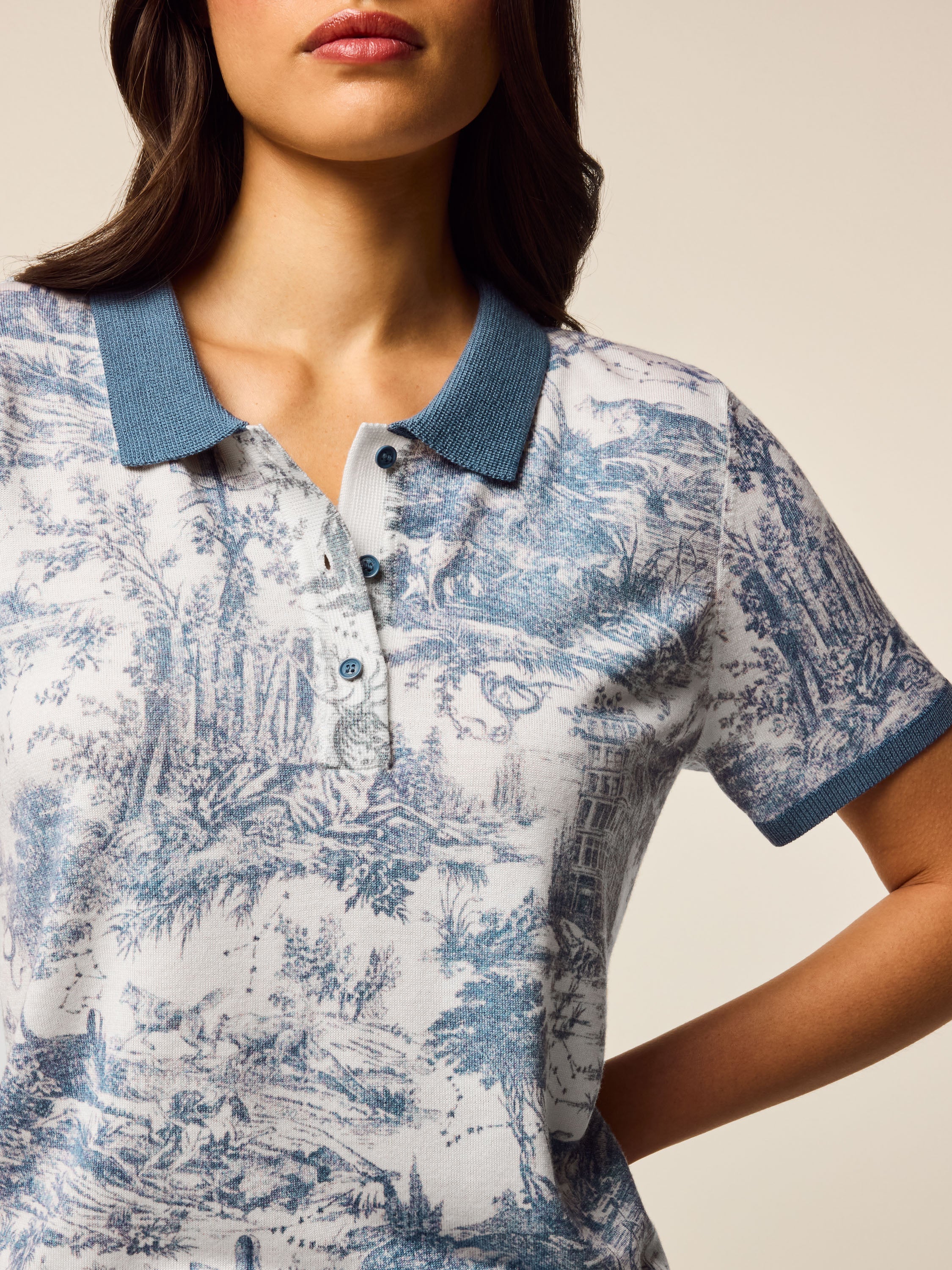 Huntress Toile Leith Merino Short Sleeve Sweater - Image 4