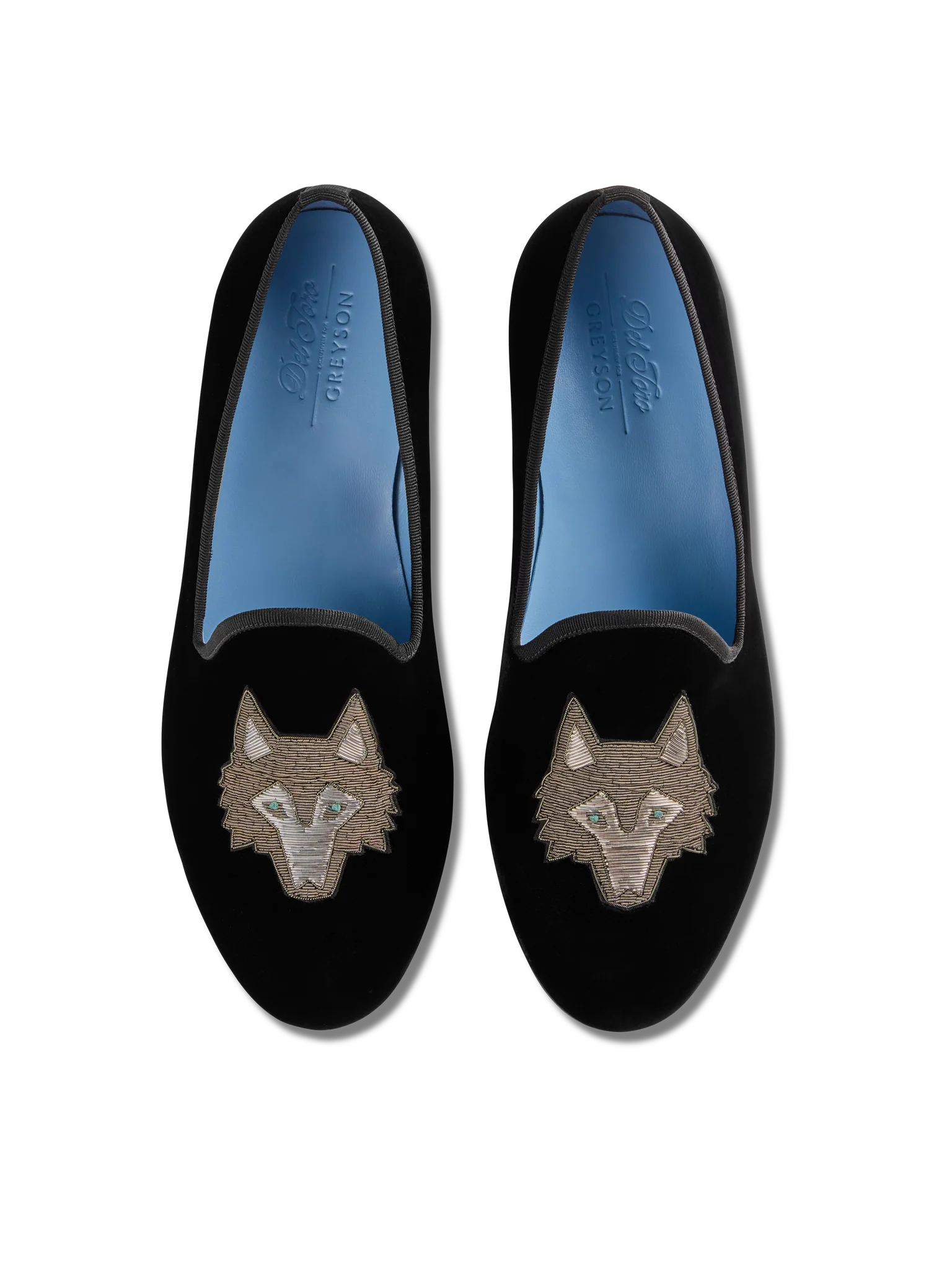 Greyson x Del Toro Men's Icon Wolf Velvet Slipper