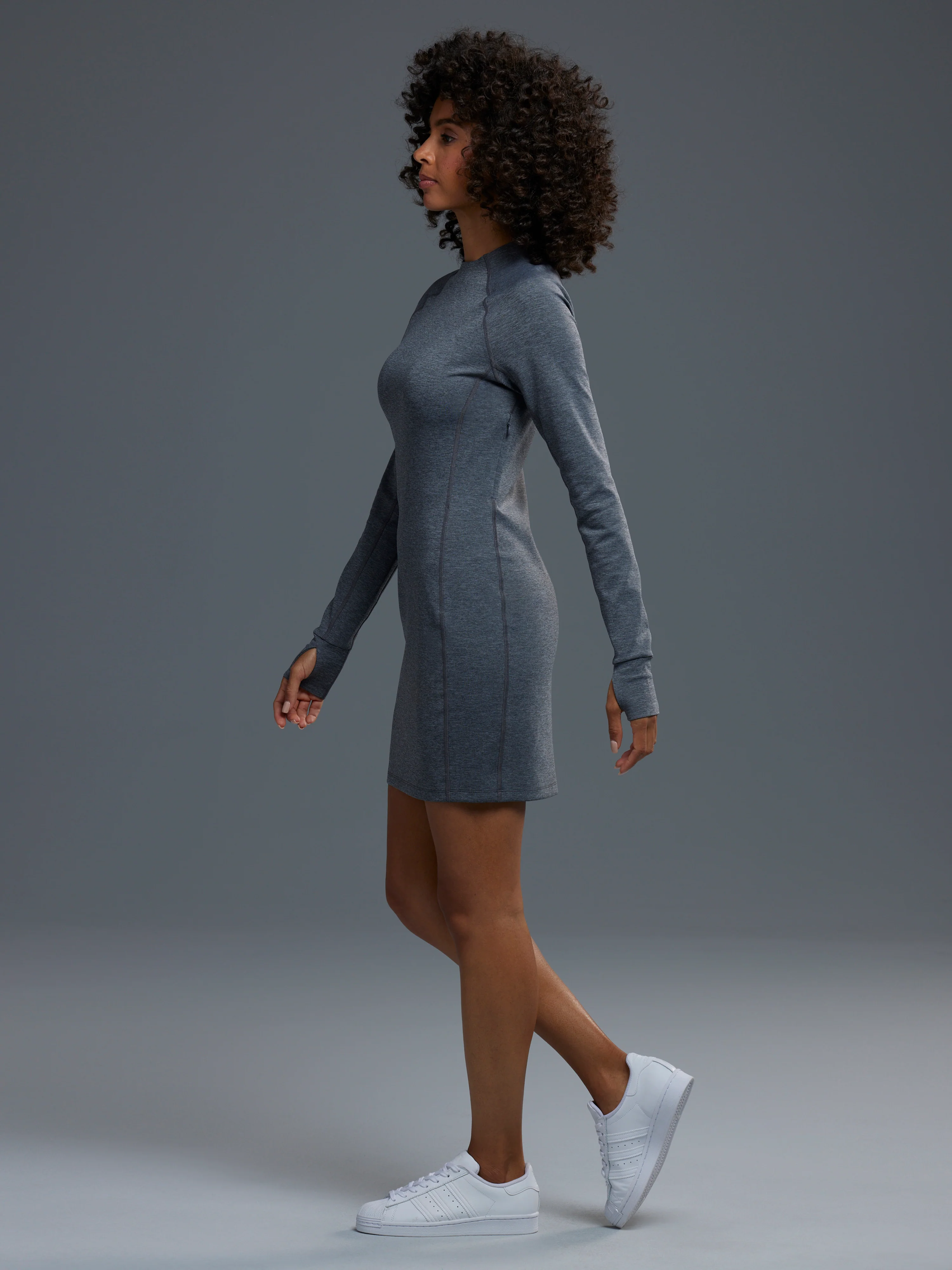 Nova Melange Mock Neck Dress - Image 2