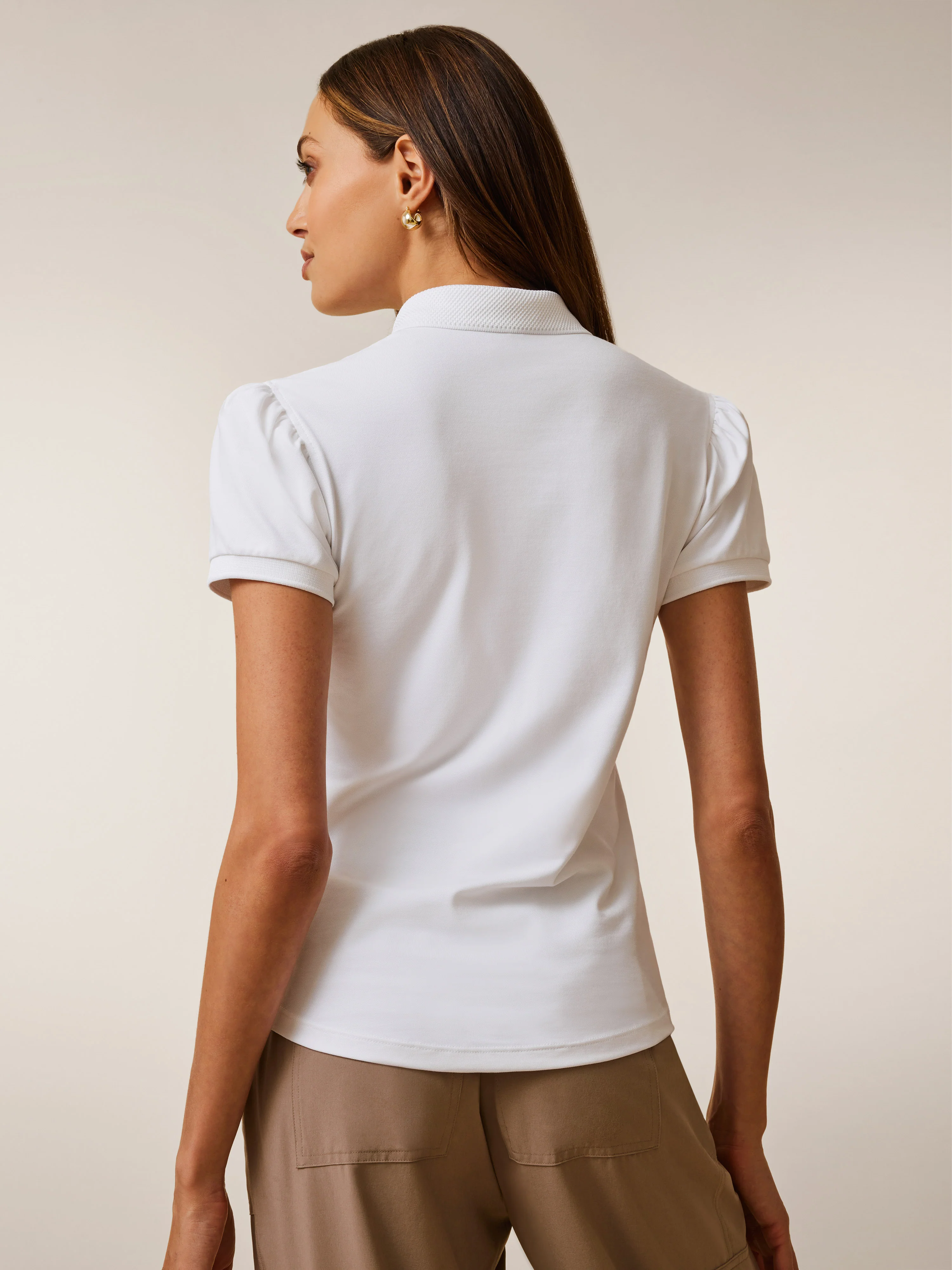 Pique Puff Sleeve Polo - Image 2