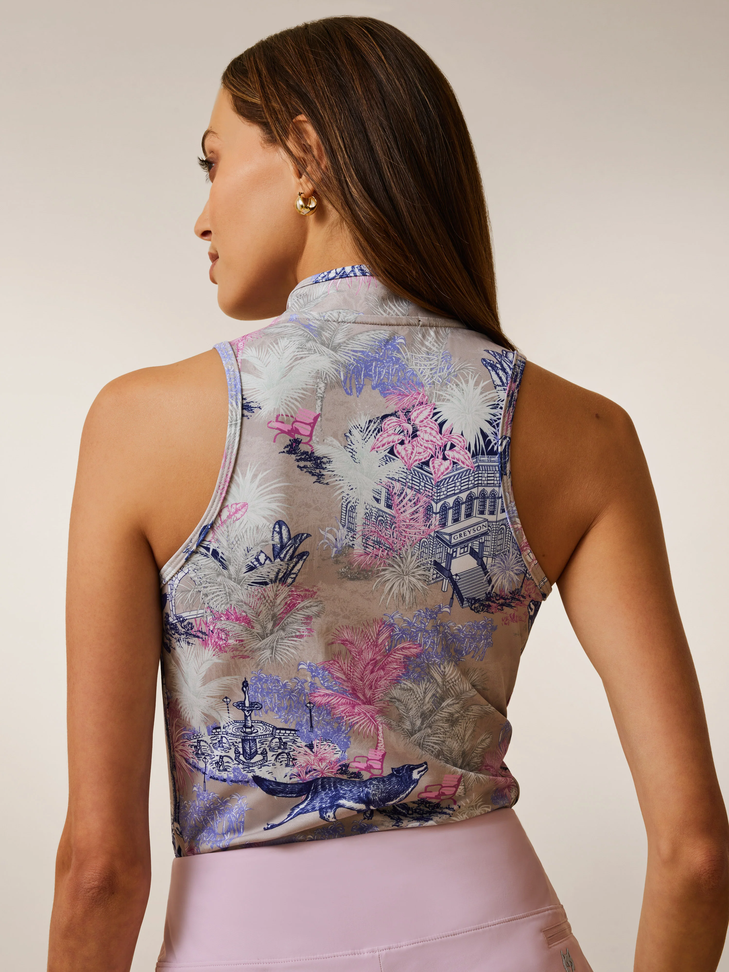 Savannah Nights Sleeveless Vesta Mock Neck Top - Image 3