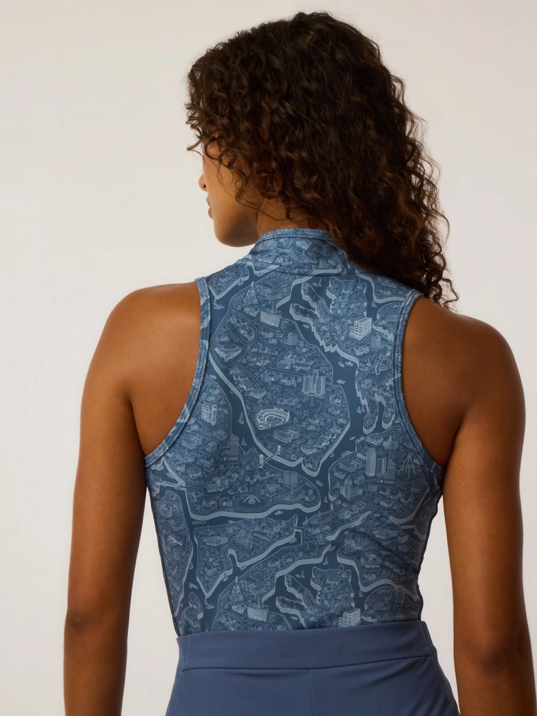 Utopia Sleeveless Vesta Mock Neck Top - Image 2