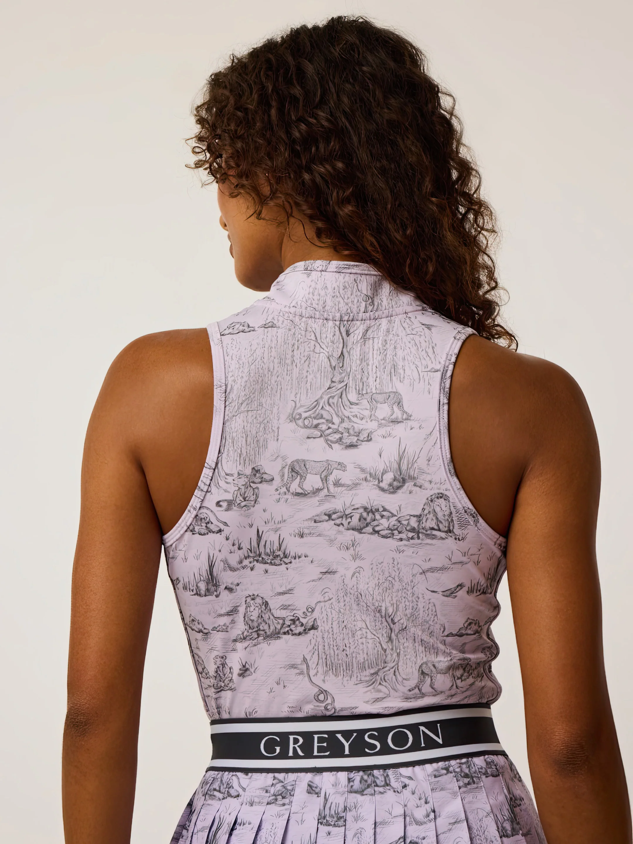 Willow Toile Sleeveless Vesta Mock Neck Top - Image 2
