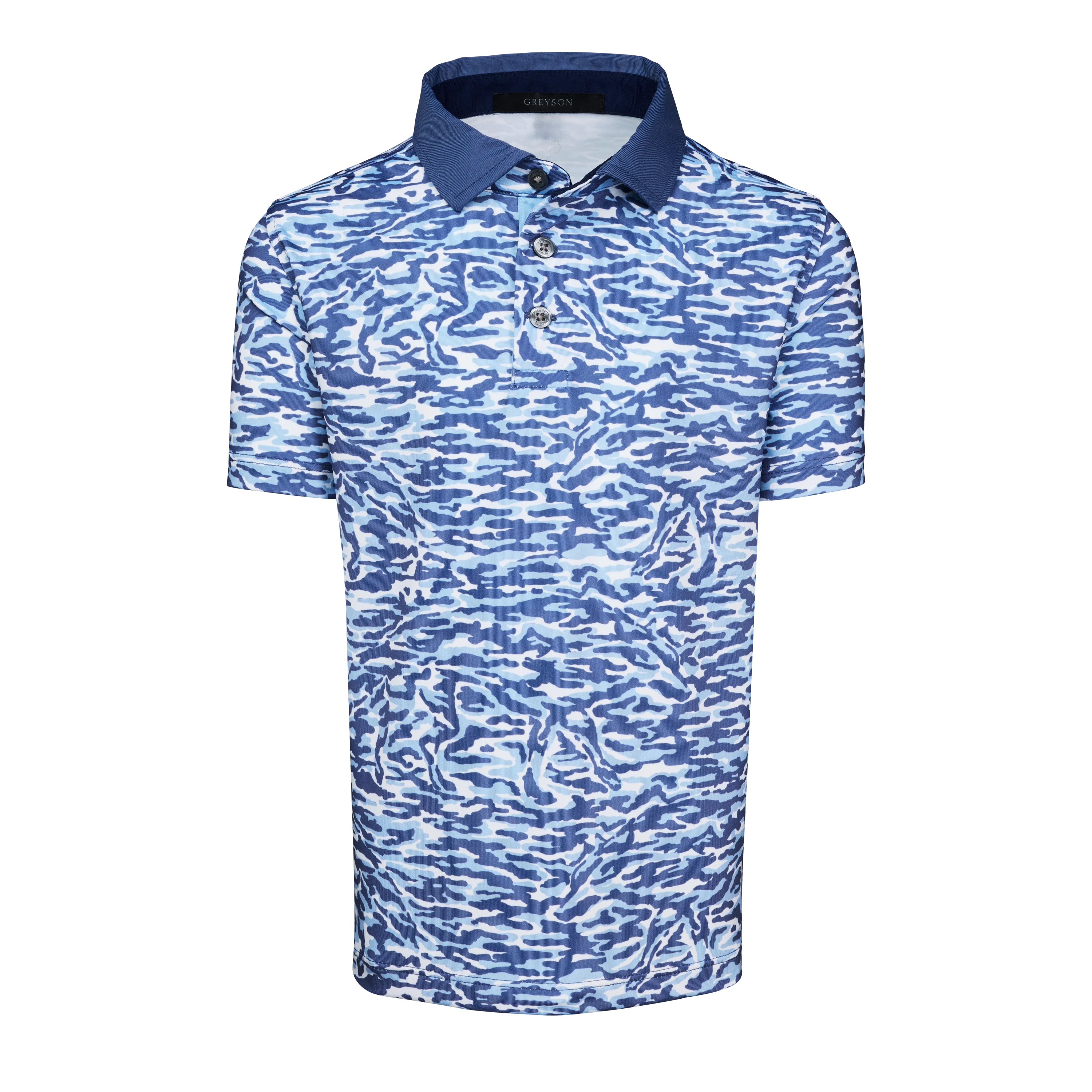 Boy's Stalking Wolf Camo Short Sleeve Polo